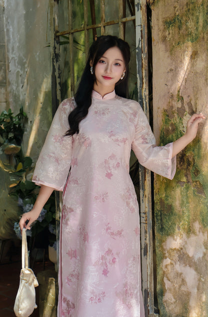 ADDISON Pastel pink ao dai set | Women ao dai Vietnamese