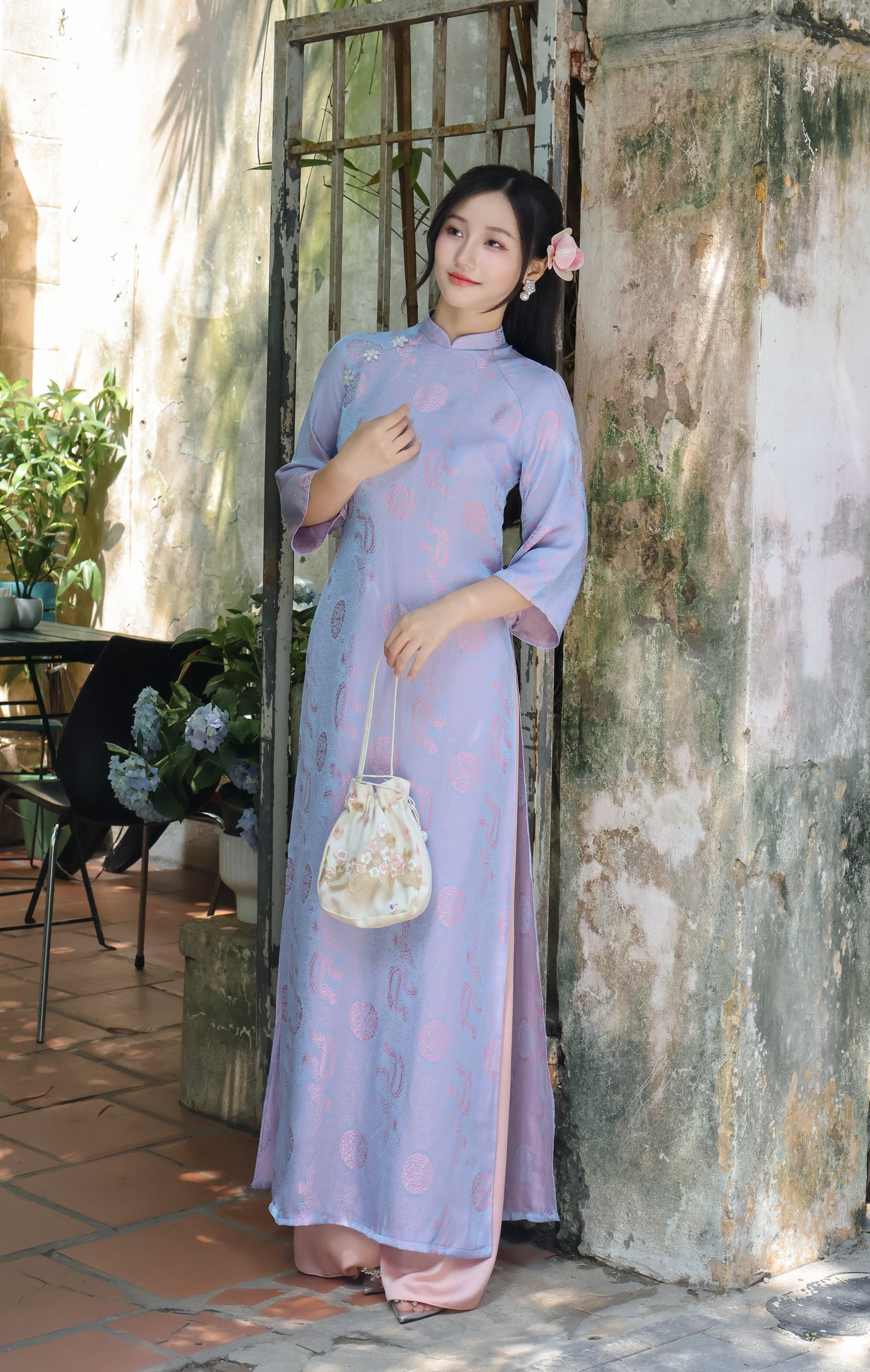 STELLA Light Purple ao dai set | Traditional ao dai vietnamese
