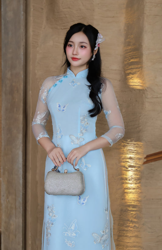 JANE Pastel blue ao dai set | Traditional ao dai Vietnamese