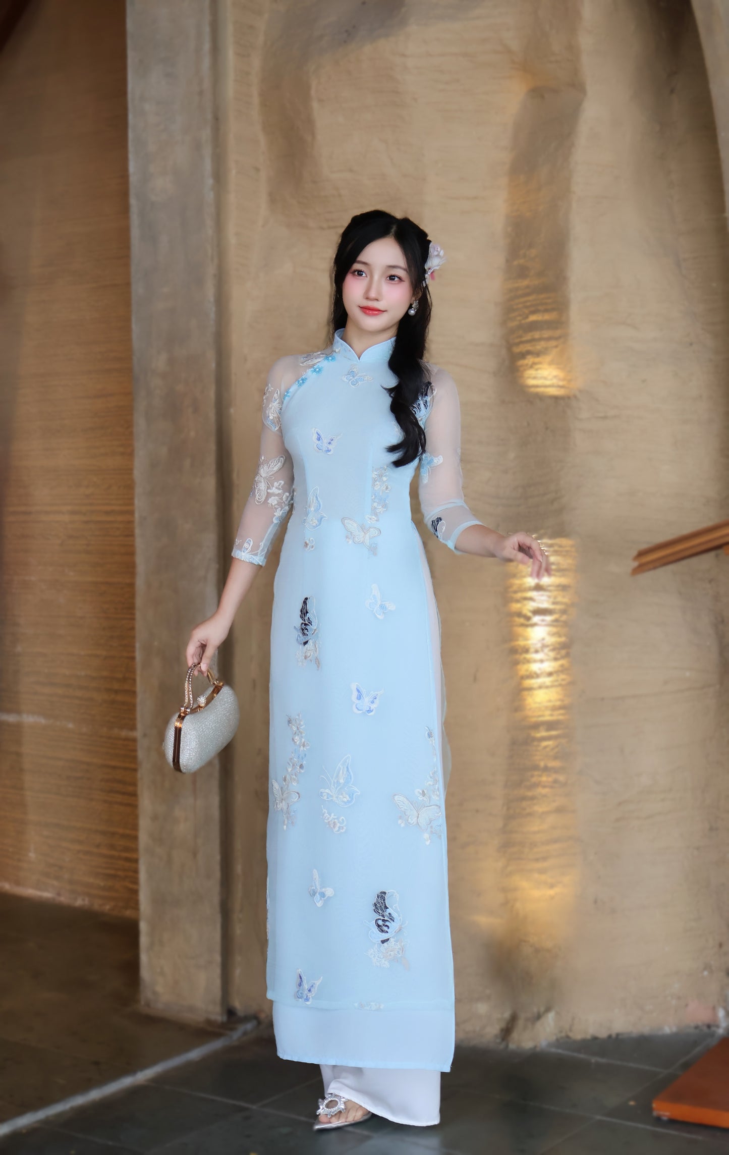 JANE Pastel blue ao dai set | Traditional ao dai Vietnamese