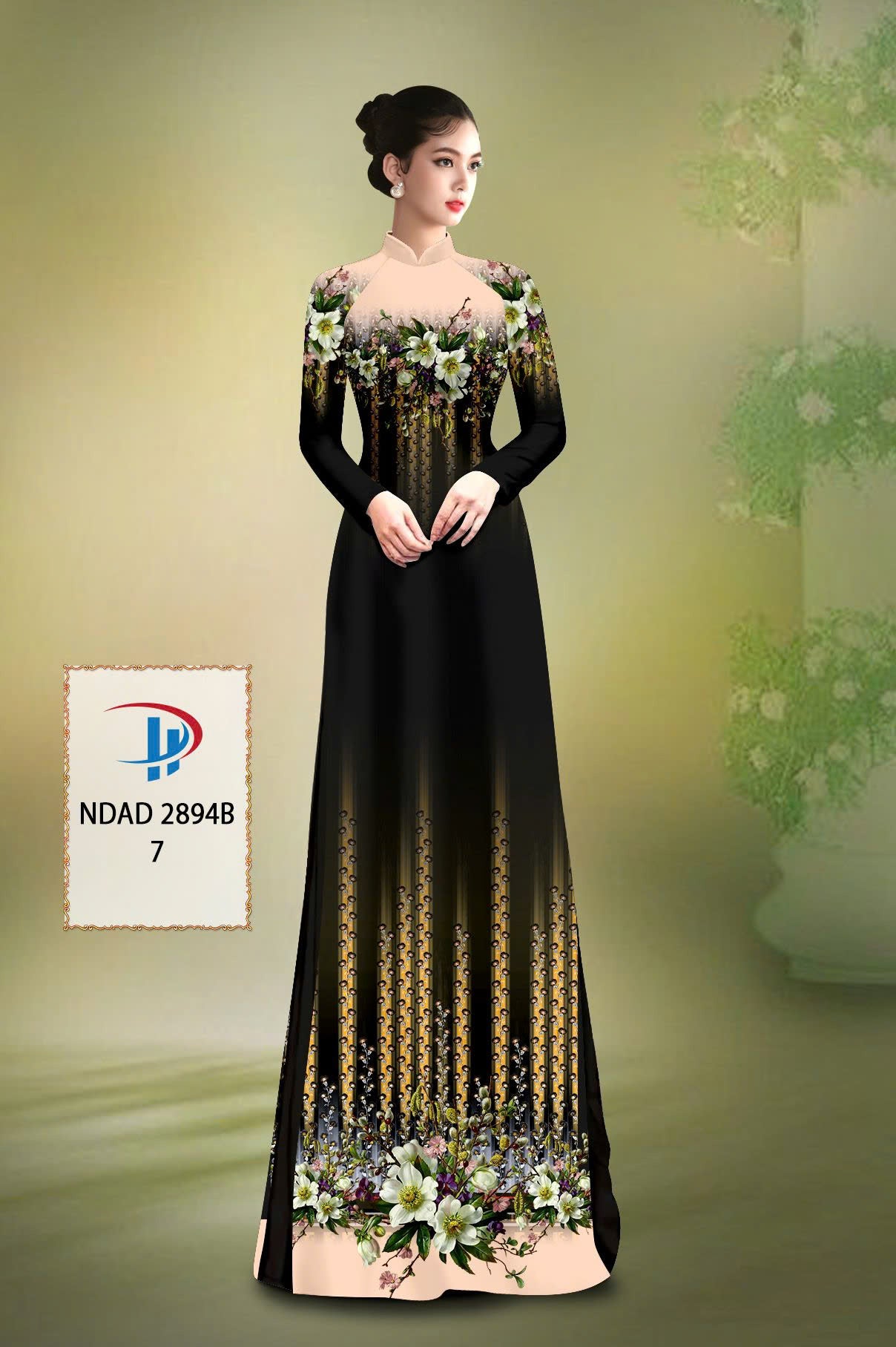 Traditional Ao Dai For Women - 3D Floral Printed Ao Dai Silk