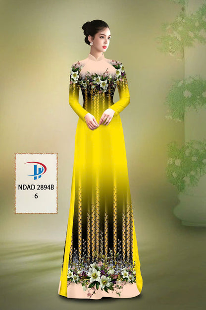 Traditional Ao Dai For Women - 3D Floral Printed Ao Dai Silk