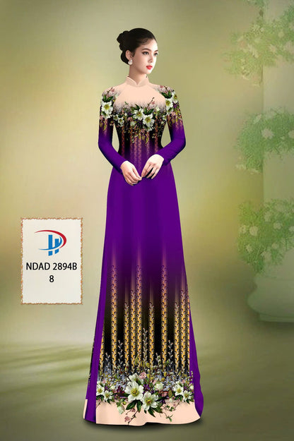 Traditional Ao Dai For Women - 3D Floral Printed Ao Dai Silk