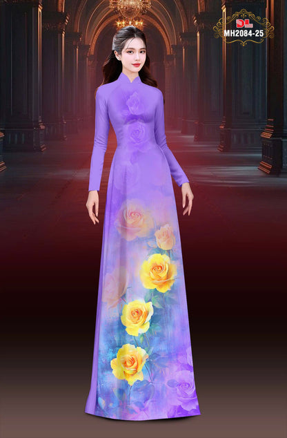 Pre-order 3D Rose Traditional Vietnamese Ao Dai | Ao Dai Viet Nam