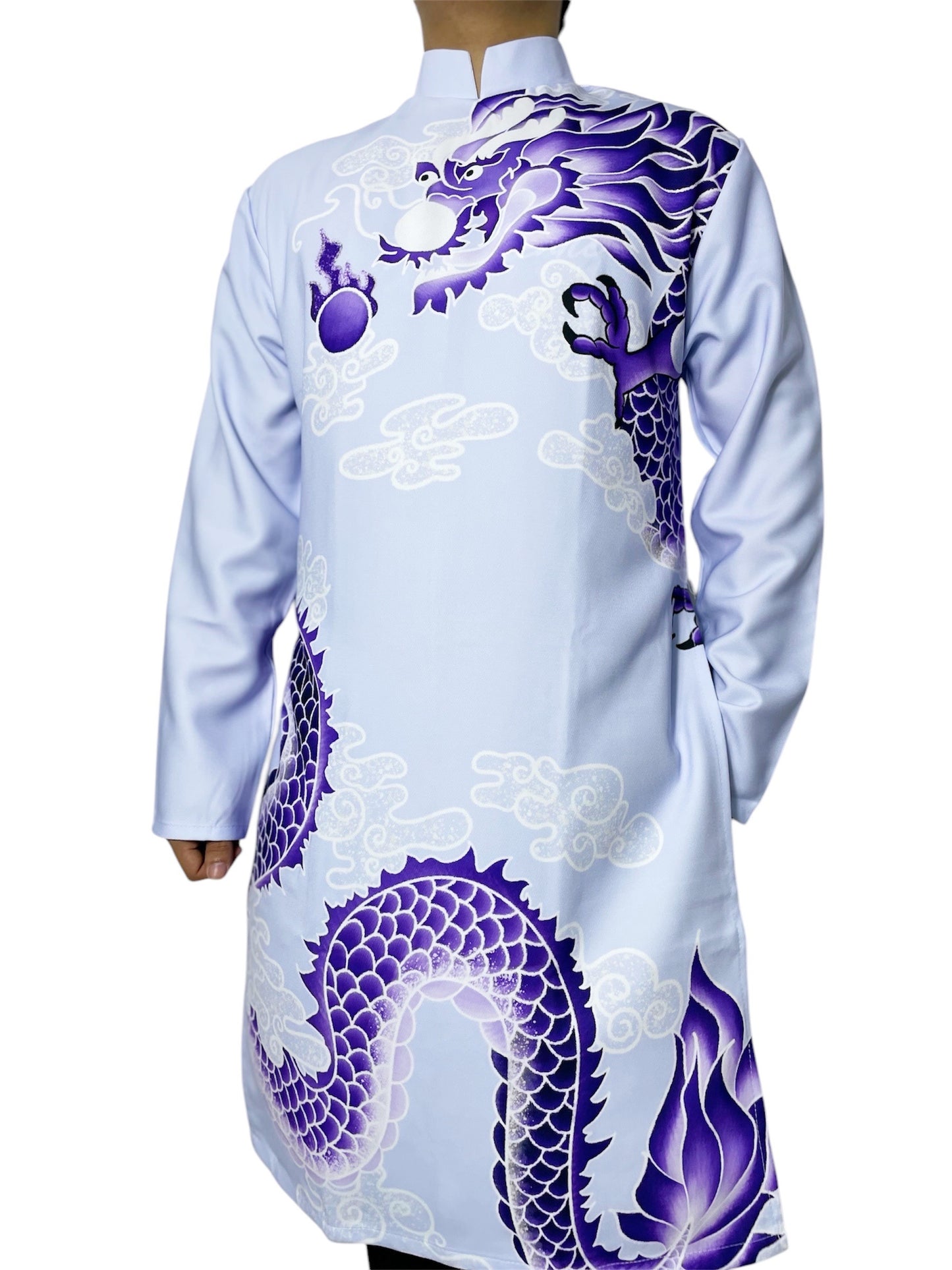 Gray 3D Printed Ao Dai Men Dress | Modern Ao Dai For Men