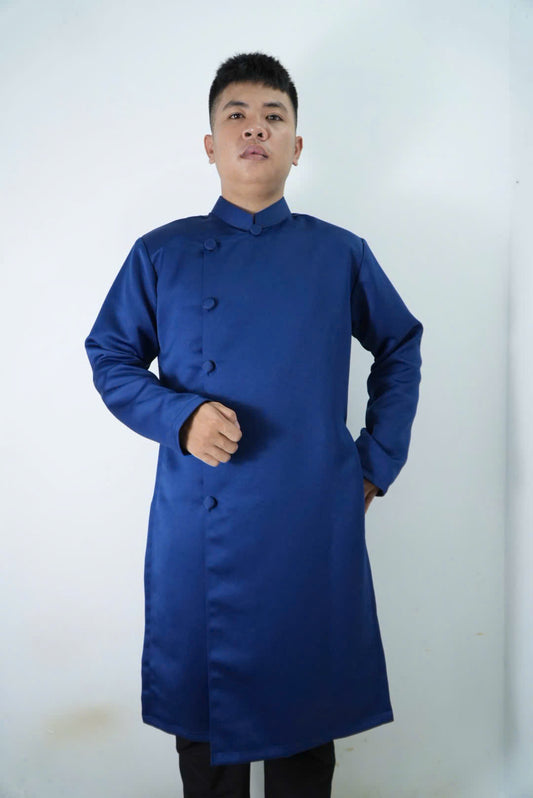 Navy Blue  Vietnamese Ao Dai For Men | Men Wedding Ao Dai