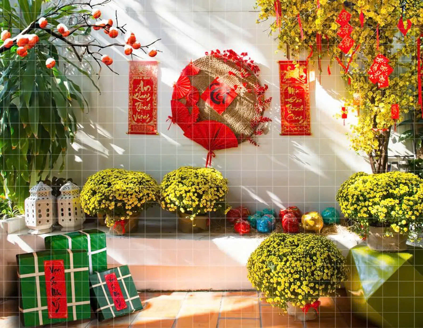 Backdrop Tet 2025 | Tết Decorations | Lunar New Year | PN-F12