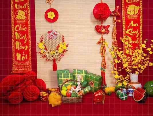 Backdrop Tet 2025 | Tết Decorations | Lunar New Year | PN-F12