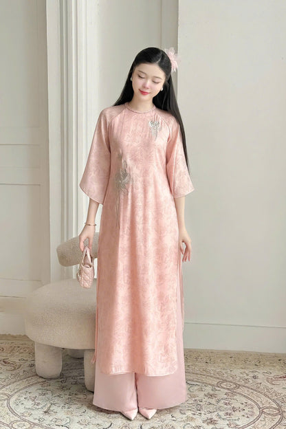 Nha Lam Ao Dai | Peony Chrysanthemum Ao Dai Set