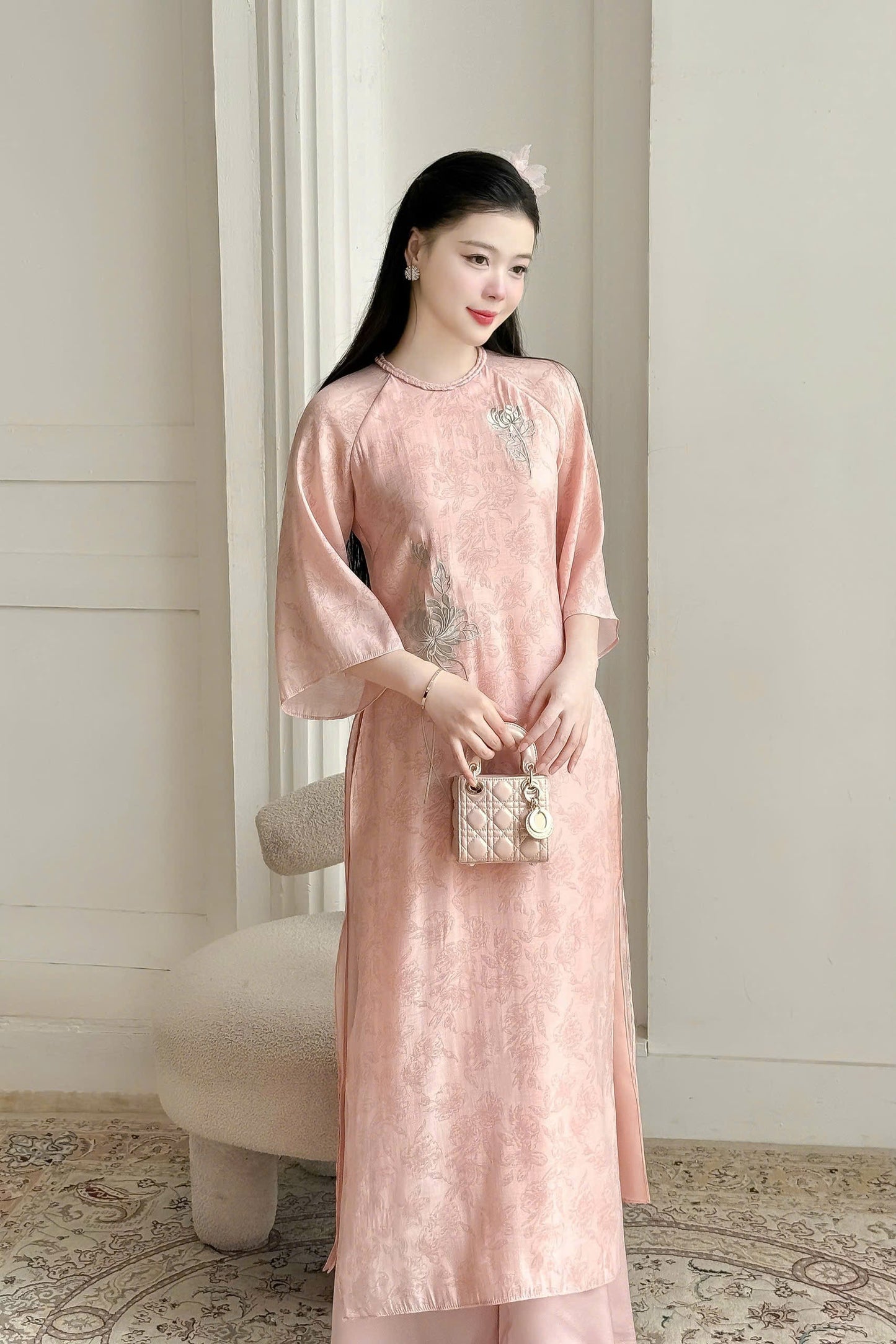 Nha Lam Ao Dai | Peony Chrysanthemum Ao Dai Set