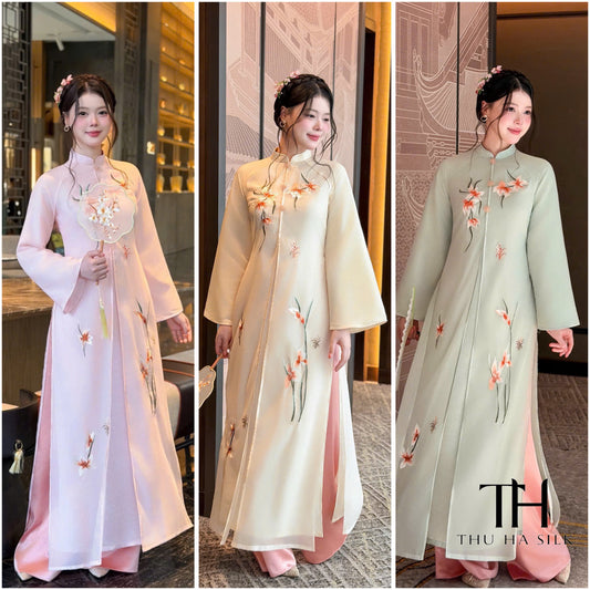 Pre-order: LILA Traditional Vietnamese Ao Dai - Traditional Outfit for Women - With Pants