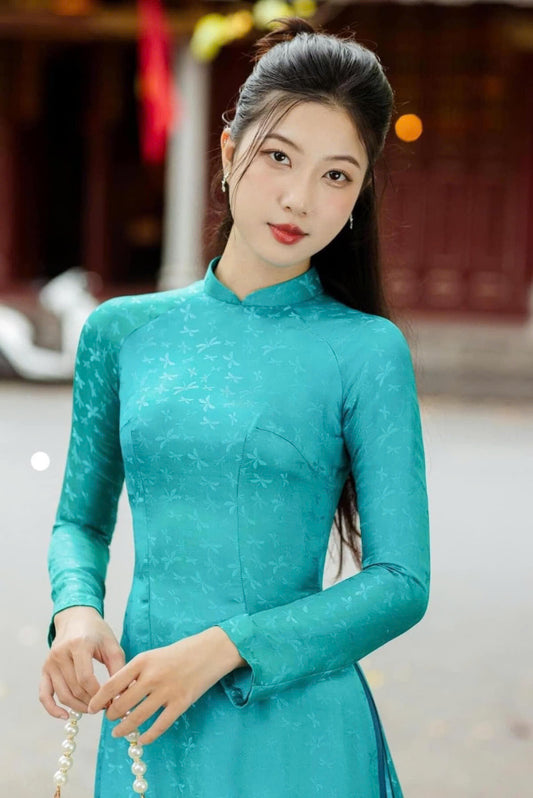 Blue Gam Vietnamese Ao Dai | Áo Dài Truyền Thống | Women Ao Dai