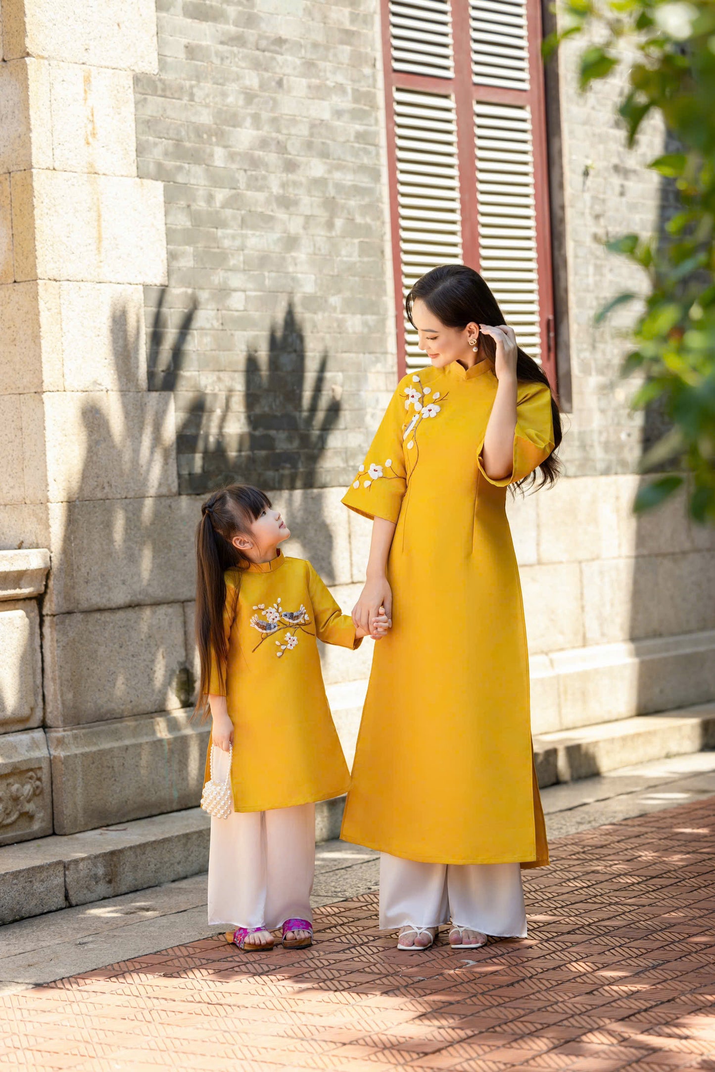 Red Ribbon Xuan Ao Dai- Matching Mother Daughter Ao Dai