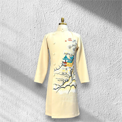 Embroidered Ao Dai For Men | Traditional Ao Dai Landscape
