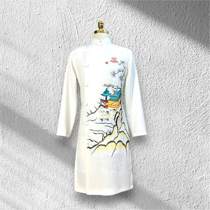 Embroidered Ao Dai For Men | Traditional Ao Dai Landscape