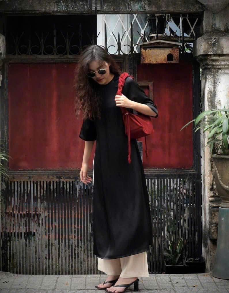 Loose Ao Dai | Áo Dài Dáng Suông | Ao Dai Viet Nam | Black Ao Dai | Dark Blue Ao Dai