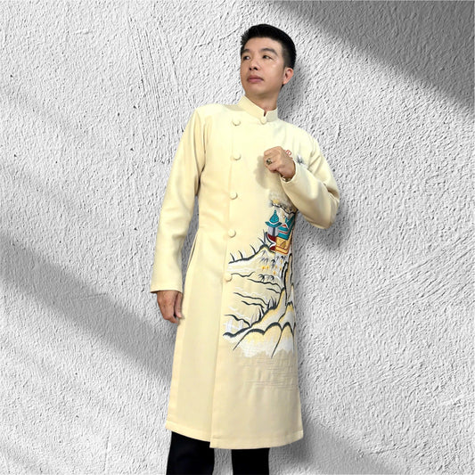 Embroidered Ao Dai For Men | Traditional Ao Dai Landscape
