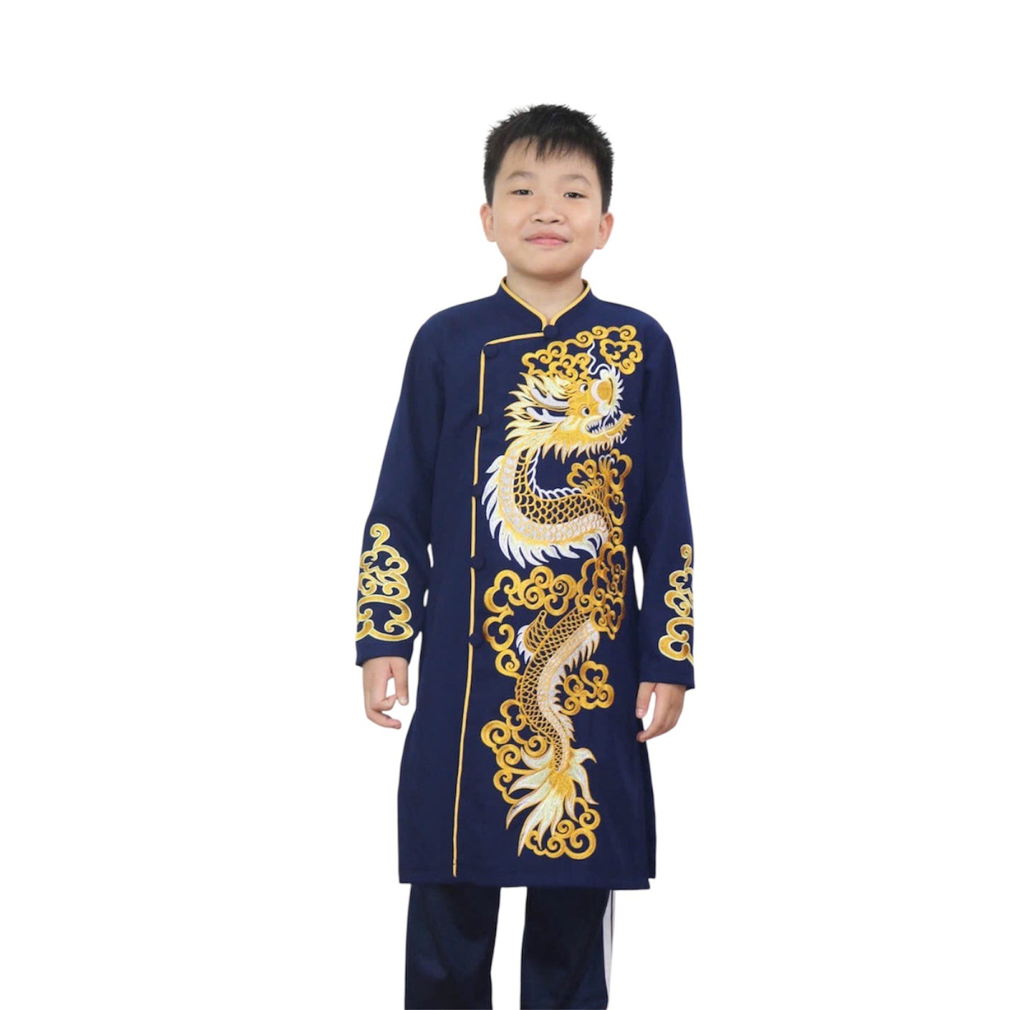 Dragon Vietnamese Boy Ao Dai - Vietnamese Long Dress Ao Dai For Kid | 2 Colors