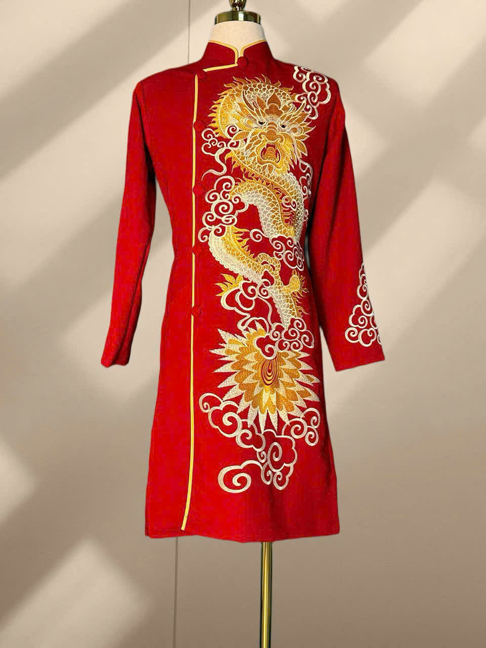 Full Dragon Embroidered Ao Dai Men - Traditional Ao Dai Men