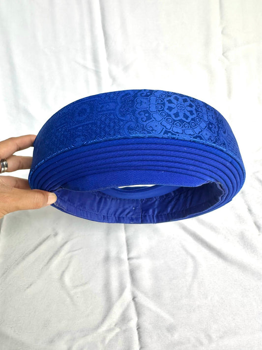 Blue Brocade Hat Ao Dai For Groomsmen- Headband for Ao Dai Dress - Khăn Đóng Chú Rể