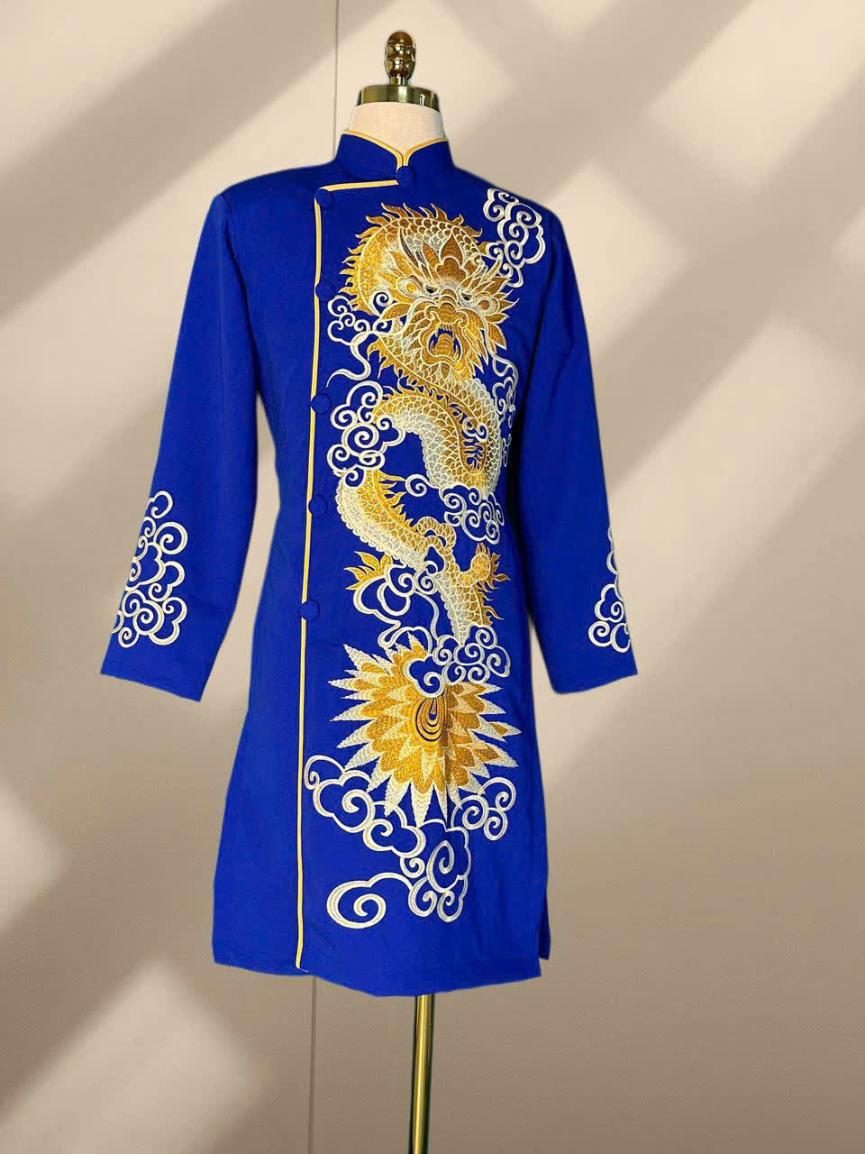 Full Dragon Embroidered Ao Dai Men - Traditional Ao Dai Men