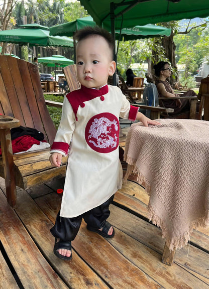 Boy Ao Dai Dress - Vietnamese Long Dress Ao Dai For Kid