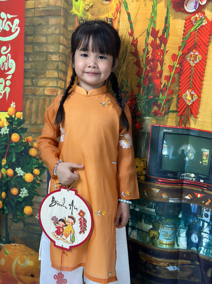 Vietnamese Traditional Ao Dai For Kid Girl - Ao Dai For Daughter - Ao Dai Kid For Tet 2025