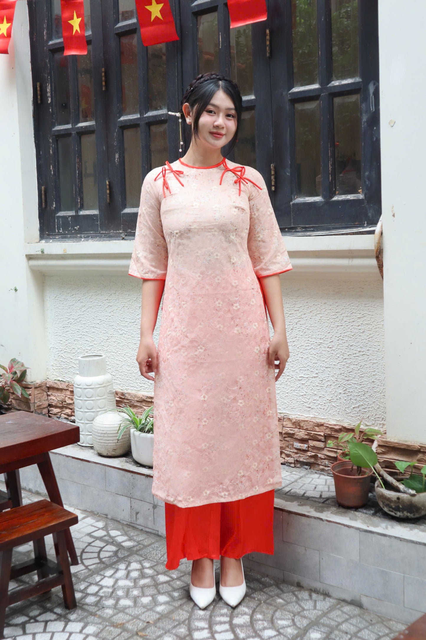 Orange Thu Boi Ao Dai Set | Ao Dai For Women