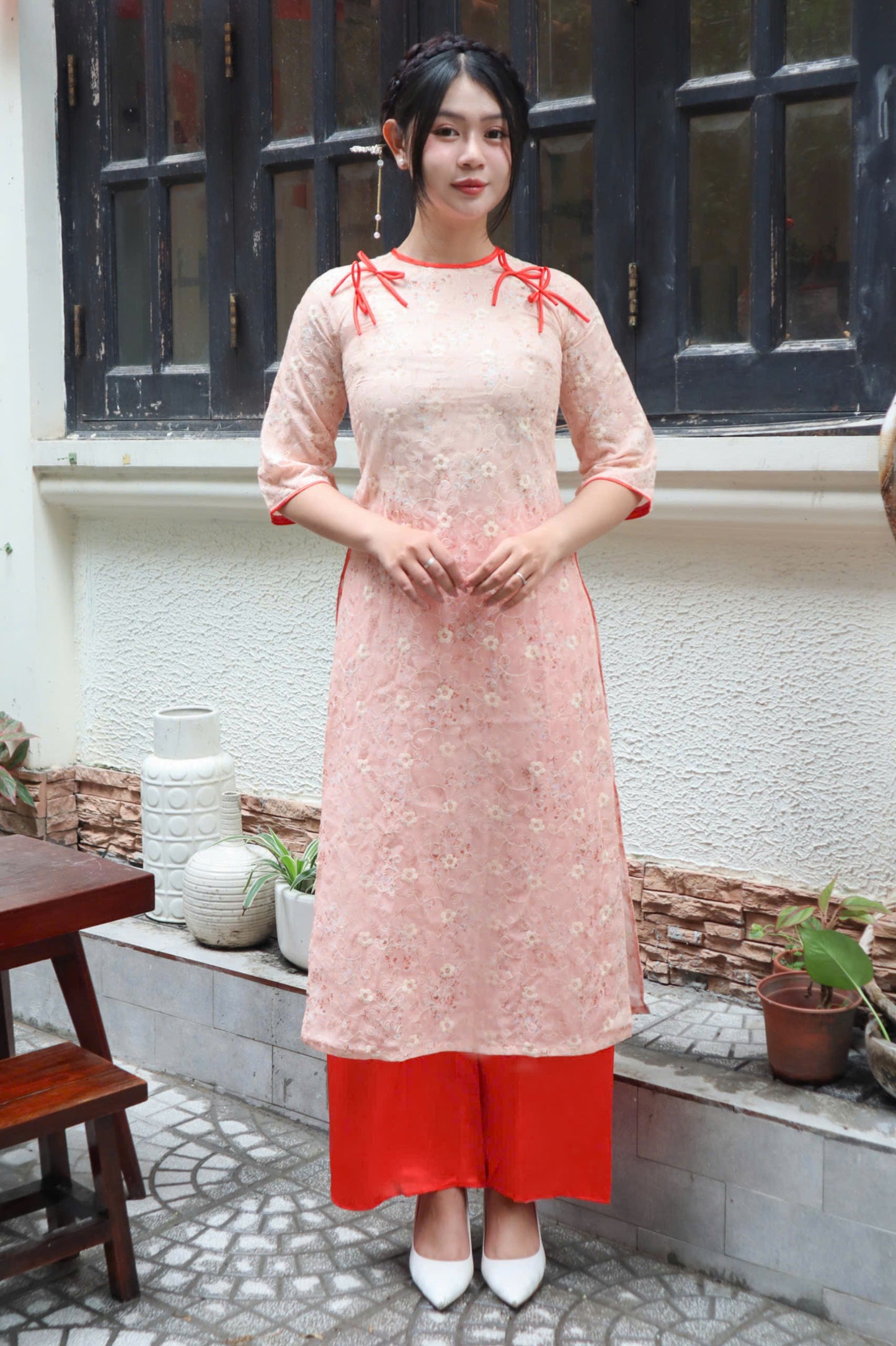 Orange Thu Boi Ao Dai Set | Ao Dai For Women