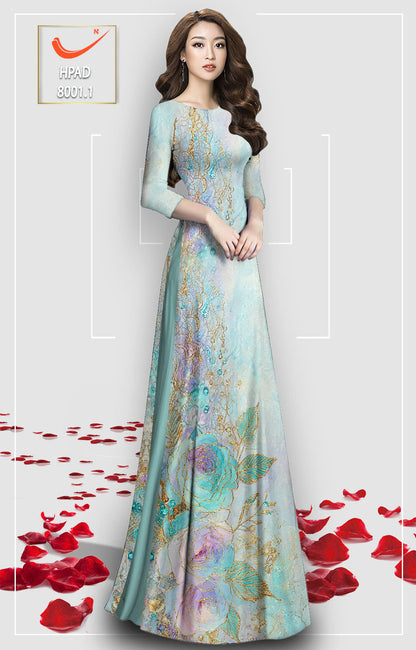 Pre-order 3D Ao Dai: Vietnamese Ao Dai for Women – Printed Floral Traditional Ao Dai-  Elegant Vietnamese Dress