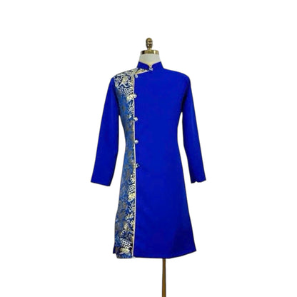 Blue Modern Ao Dai For Men | Wedding Ao Dai For Men