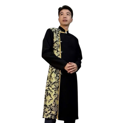 Blue Modern Ao Dai For Men | Wedding Ao Dai For Men