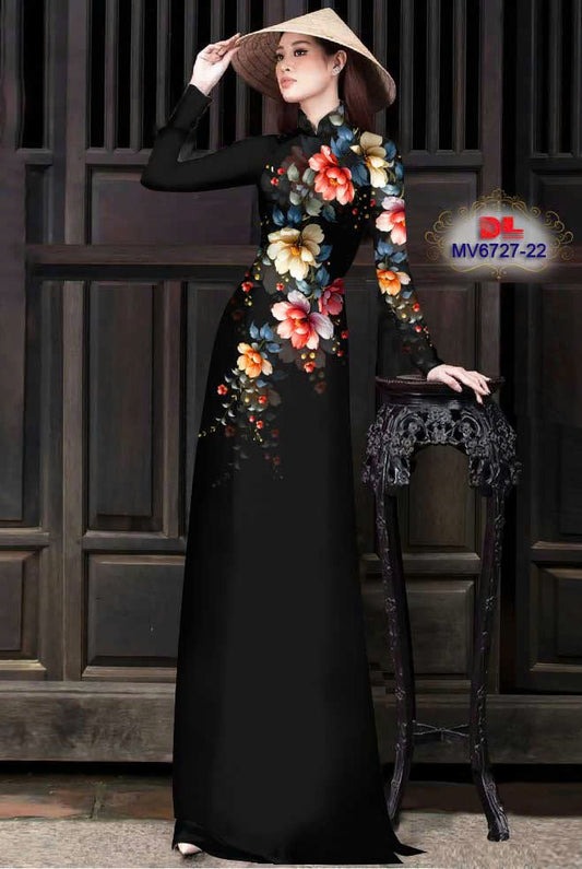 Pre-order:  Traditional Vietnamese long dress | 3D Printed Women Ao Dai with Pants | Custom Ao Dai