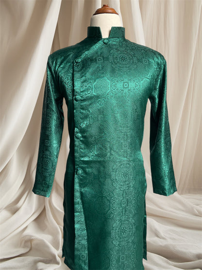 Green Gam Ao Dai For Men - Men Dress | Ao Dai For Groomsmen