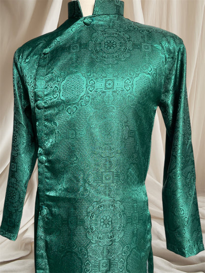 Green Gam Ao Dai For Men - Men Dress | Ao Dai For Groomsmen