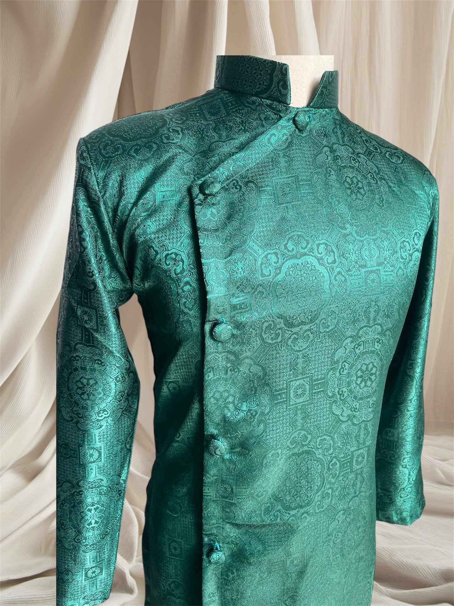 Green Gam Ao Dai For Men - Men Dress | Ao Dai For Groomsmen