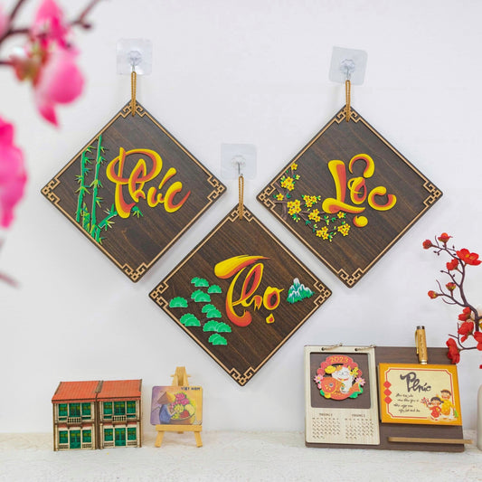 Tet Decorations 2025 Couplet | PHUC LOC THO Hanging Couplets  |Vietnamese Lunar New Year