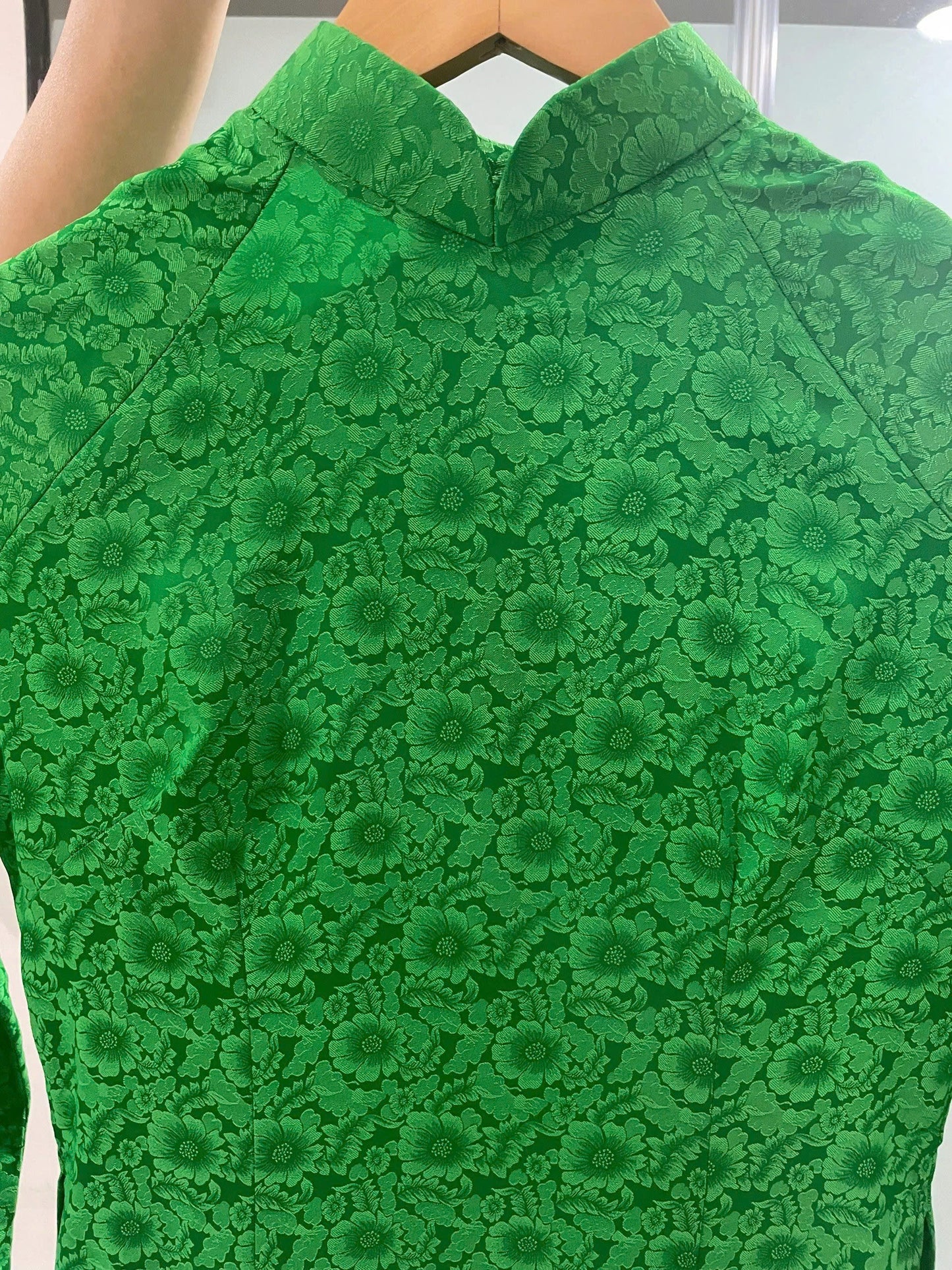 Green Plain Gam Ao Dai Dress | Pre made ao dai for women | Vietnamese long dress