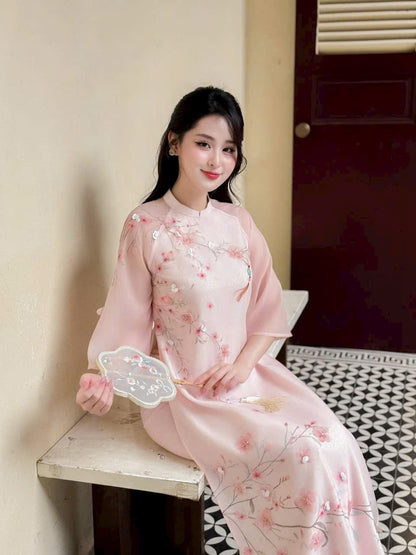 Dao Vietnamese Traditional Ao Dai For Women - Double Layers Chiffon Silk Ao Dai Women - Ao Dai Viet Nam