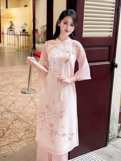 Dao Vietnamese Traditional Ao Dai For Women - Double Layers Chiffon Silk Ao Dai Women - Ao Dai Viet Nam