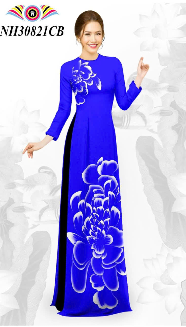 Pre-order: 3D Printed Women Ao Dai with Pants | Blue Ao Dai | Customized Ao Dai
