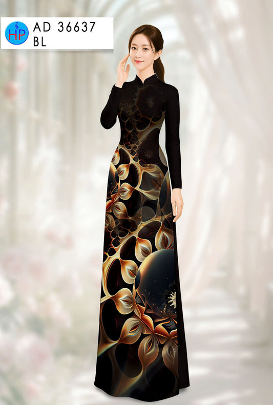 Pre-order: 3D Printed Silk Ao Dai For Women - Traditional Ao Dai Dress - Mã Não Silk Ao Dai