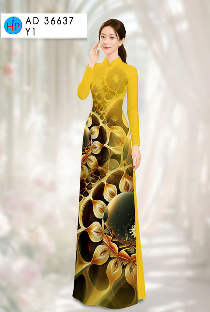 Pre-order: 3D Printed Silk Ao Dai For Women - Traditional Ao Dai Dress - Mã Não Silk Ao Dai