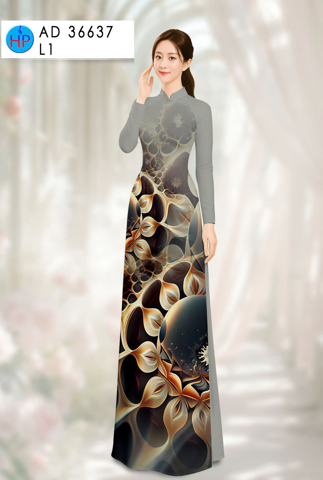 Pre-order: 3D Printed Silk Ao Dai For Women - Traditional Ao Dai Dress - Mã Não Silk Ao Dai