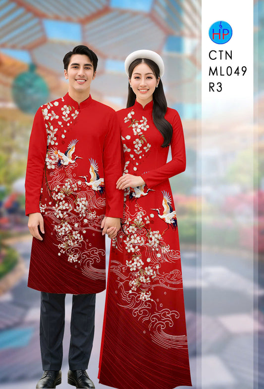 Ao Dai For Women Men - Couple Ao Dai Dresses | 3D Red Printed ao dai
