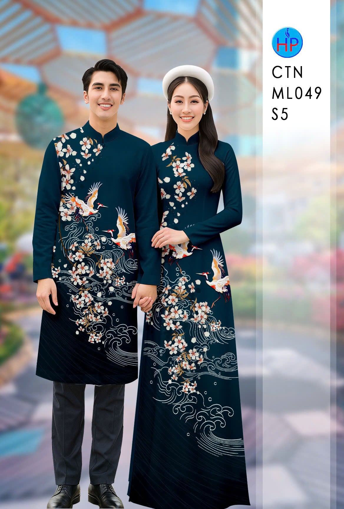 Pre-order: Couple Ao Dai Dresses | 3D Floral Printed ao dai | Ao dai for tet
