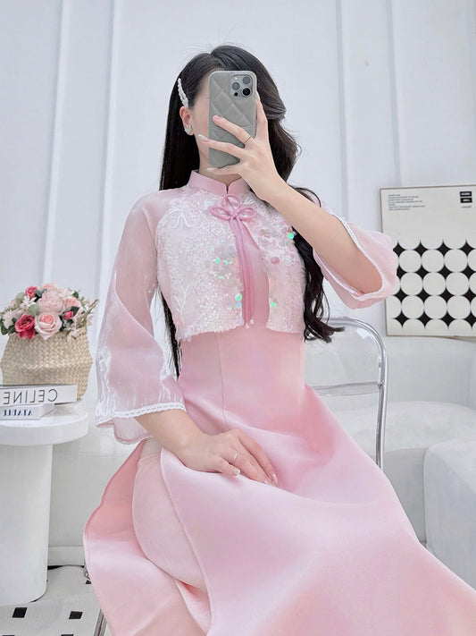 AINGEAL Vietnamese Long Dress | Vietnamese Traditional Ao Dai For Women