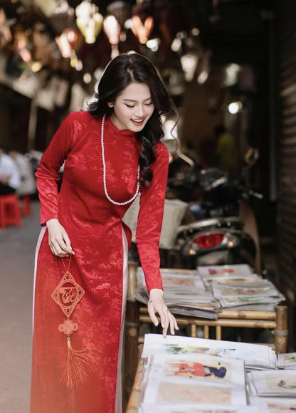 Velvet Vietnamese Ao Dai | Áo Dài Truyền Thống | Women Ao Dai