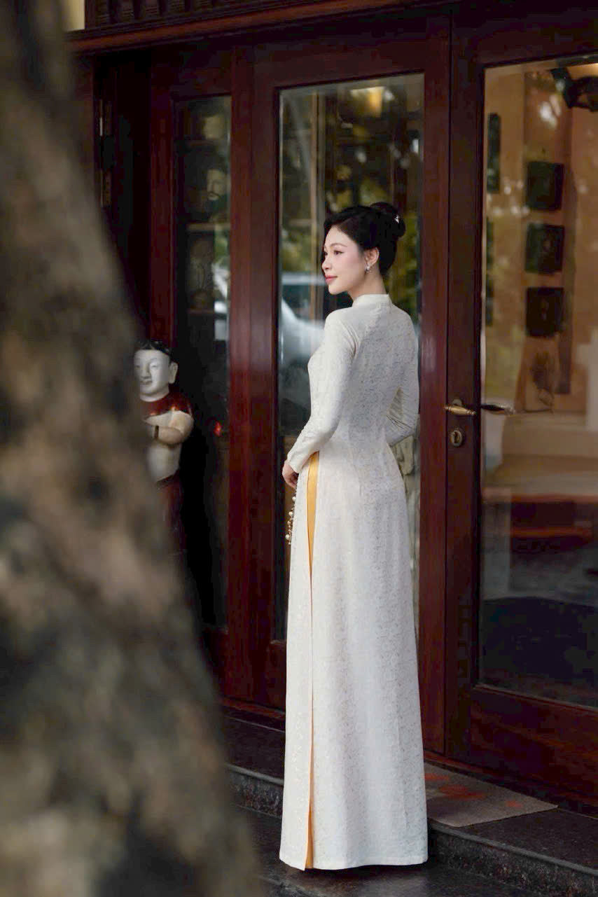 Pre-made: Traditional Vietnamese Ao Dai Dress included Pants - Áo Dài Gấm Cúc