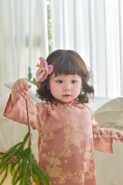 Dusty Rose Ao Dai For Daughter - Baby Girls Ao Dai | Áo Dài Tết 2025